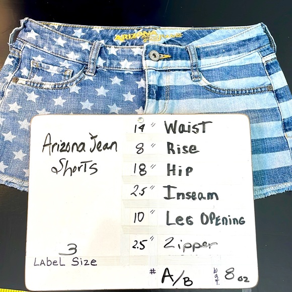 ARIZONA JEAN CO. Stars & Stripes Daisy Dukes Short shorts Distressed - Picture 3 of 12